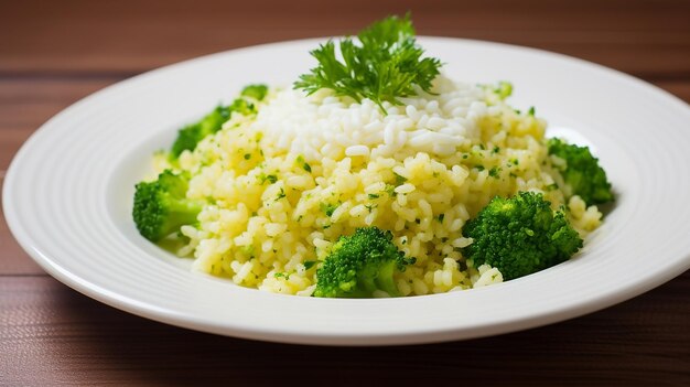 Photo un plat à l'aspect réaliste, le bulgur au brocoli