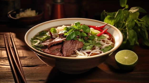 Le plat de confort du Vietnam, le pho, est un bol bouillant de nouilles de riz et de tranches de bœuf tendre dans un bro savoureux.