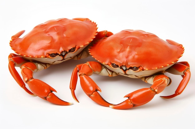 Photo un plat de crabe parfaitement préparé délicieusement présenté et isolé sur un fond blanc