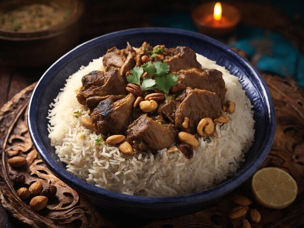 Plat de cuisine frais et arabe un repas sain et appétissant avec et de la viande