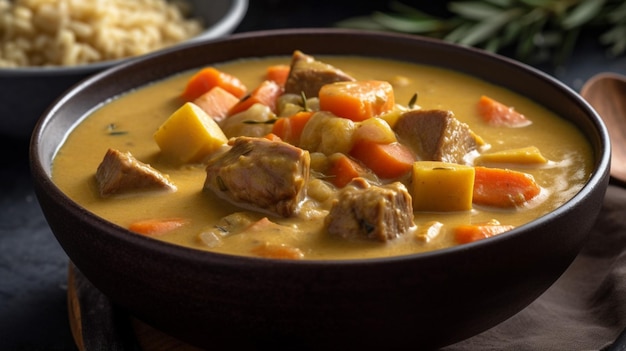 plat de curry dans un bol