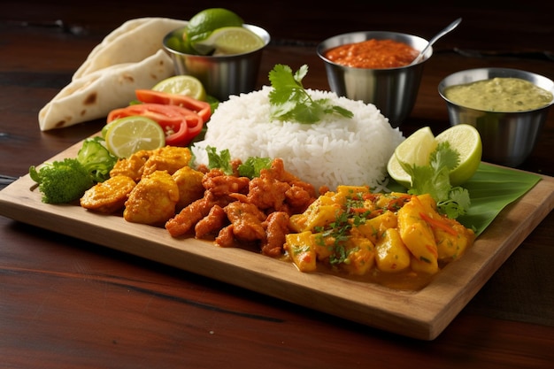 Photo un plat de curry de poisson tentant avec des cornichons