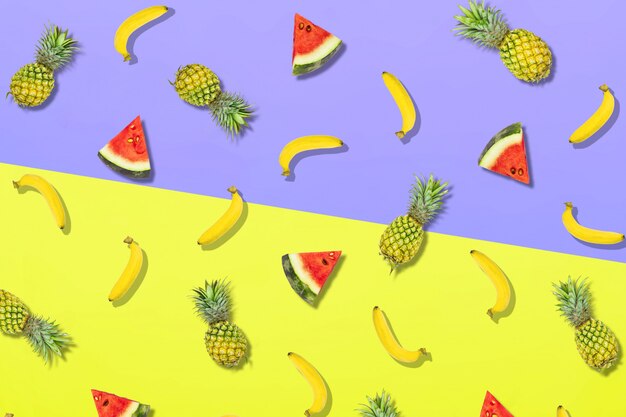 plat de fruits frais frais poser mock up style coloré