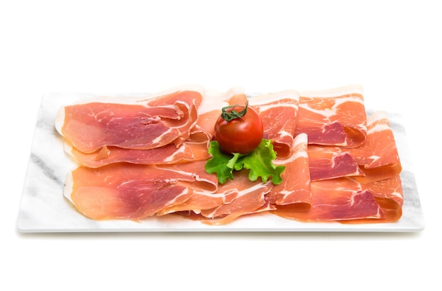 Plat marbré au jambon cru