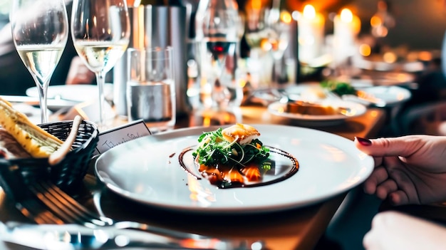 Photo un plat de nourriture avec un filet de saumon et une variété de légumes