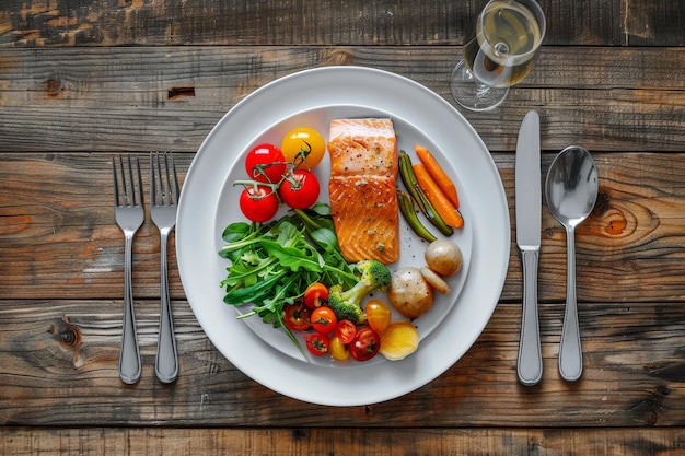 Un plat de nourriture sur une table en bois