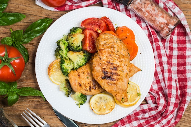 un plat de poitrine de poulet