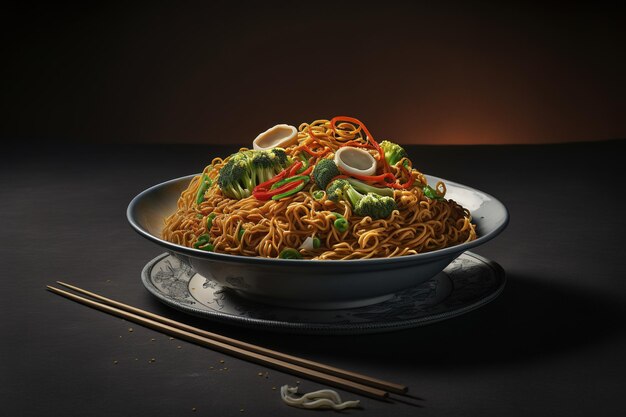 Plat populaire de la cuisine chinoise Chow Mein