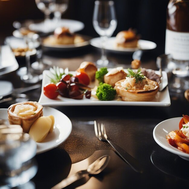 Photo un plat de poulet sur une table de restaurant