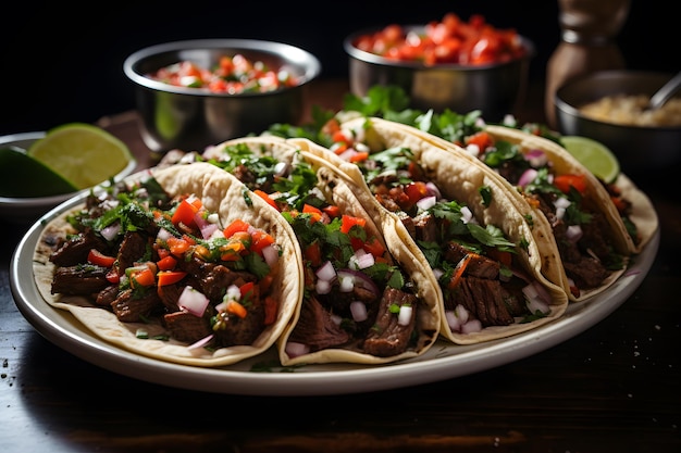 Un plat principal mexicain Tacos de Lengua