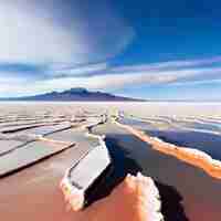 Photo le plat de sel de salar uyuni