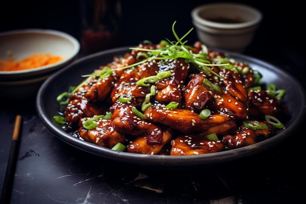 Plat de teriyaki au poulet épicé