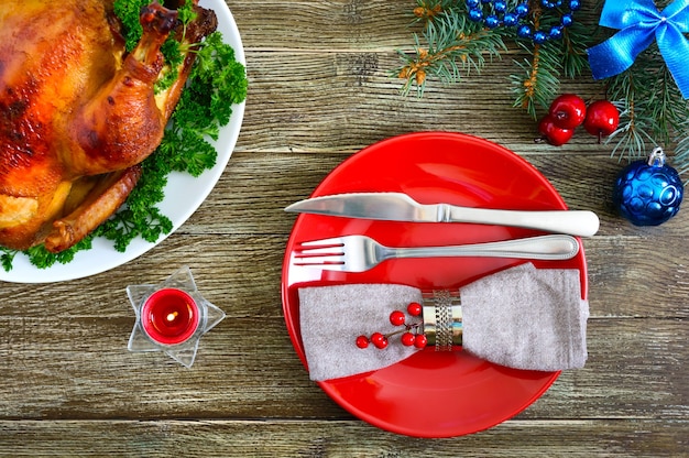 Plat traditionnel au poulet pour Noël