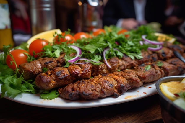 Plat de viande de kebab généré par l'IA