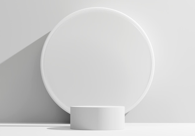 Plate-forme blanche moderne minimale abstraite de podium pour le rendu 3D d'étalage d'affichage de produit