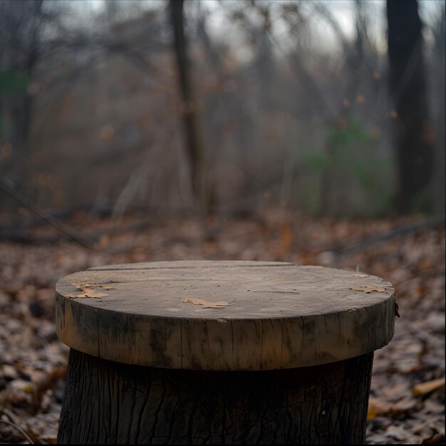 une plate-forme en bois au milieu de la nature