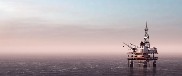 Photo plate-forme de forage offshore sur la mer plate-forme pétrolière pour le gaz et le pétrole ou le pétrole brut industriel