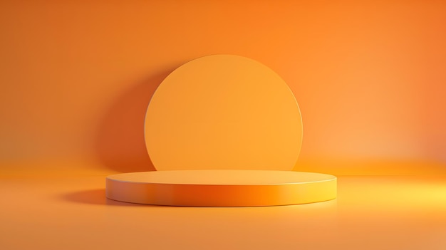 Plate-forme orange minimaliste avec un fond en demi-cercle