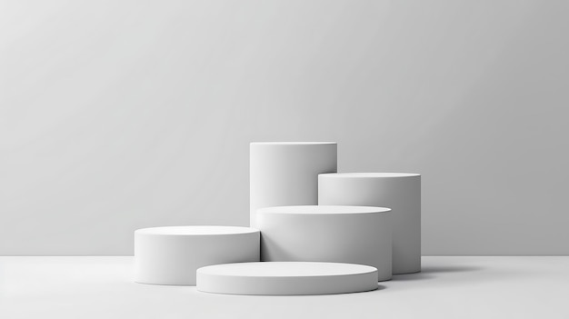 Plate-forme de piédestal blanc minimaliste pour l'affichage des produits