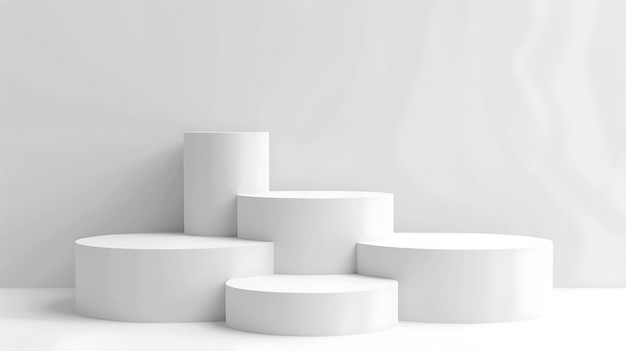 Plate-forme de piédestal blanc minimaliste pour l'affichage des produits