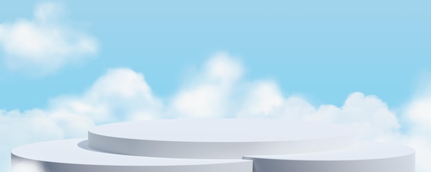 Une plate-forme ronde élégante avec des nuages en arrière-plan