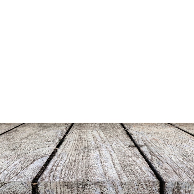 Photo plateau en bois vide sur blanc isolé, modèle simulé pour l'affichage du produit.