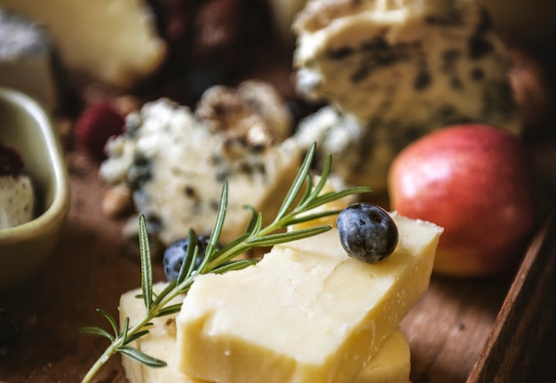 Plateau de fromages, idée de recette de la photographie alimentaire