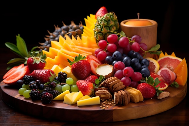 Plateau de fruits et de desserts