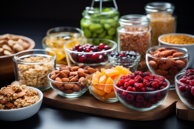 Un plateau de fruits et légumes tranchés vibrants