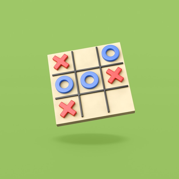 Plateau de jeu Tic-Tac-Toe sur surface verte