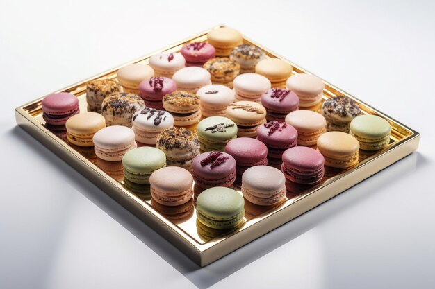 Photo un plateau de macarons avec le chiffre 36 dessus