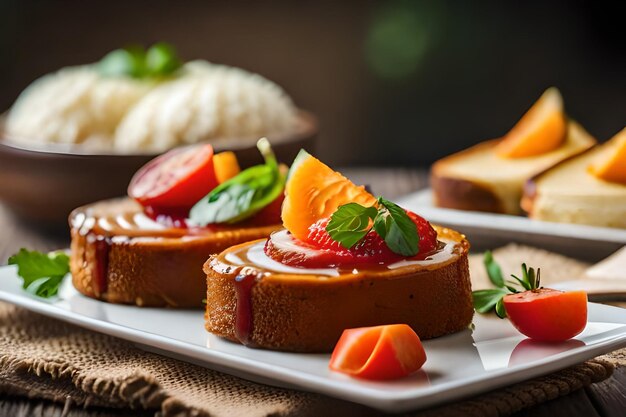un plateau de nourriture avec des fraises et du fromage à la crème et des fraises.