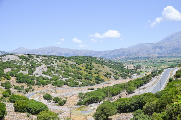 Plateau pittoresque en Grèce sur l'île de Crète