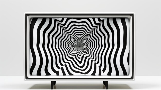 Plateau à rayures noires et blanches de design minimaliste avec illusion optique