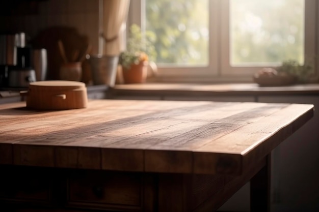 Plateau de table en bois créé avec l'IA générative