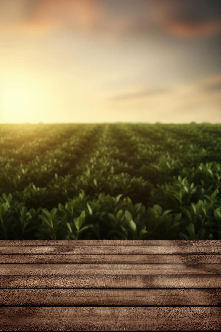 Photo un plateau de table en bois vide dans un décor de plantation de thé generative ai