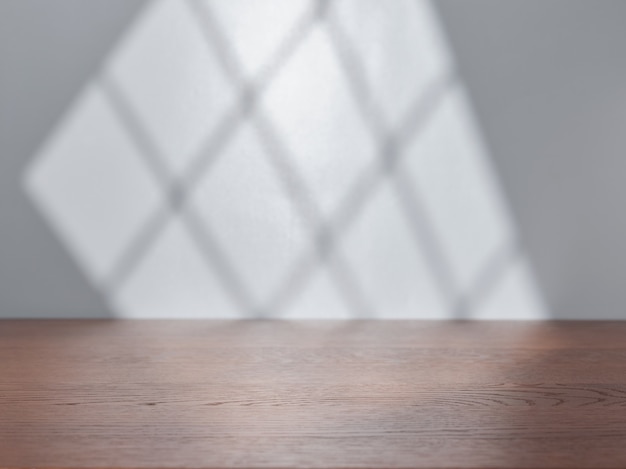 Plateau de table vide. Maquette pour la présentation du produit avec éclairage de fenêtre