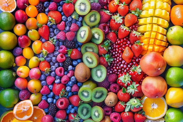 Des plateaux de fruits vibrants disposés dans des motifs artistiques