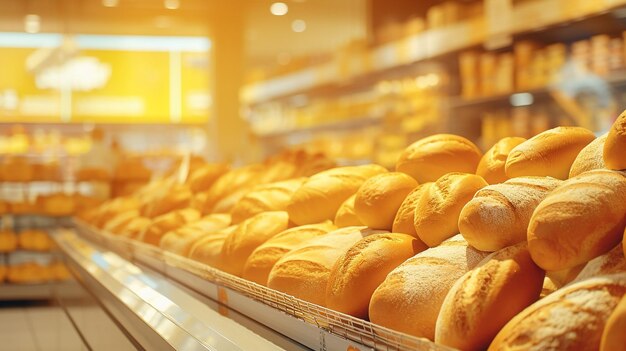 Plateaux en osier avec différents petits pains sucrés en boulangerie