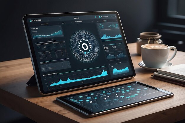 Plateforme de blockchain Cardano avec tablette