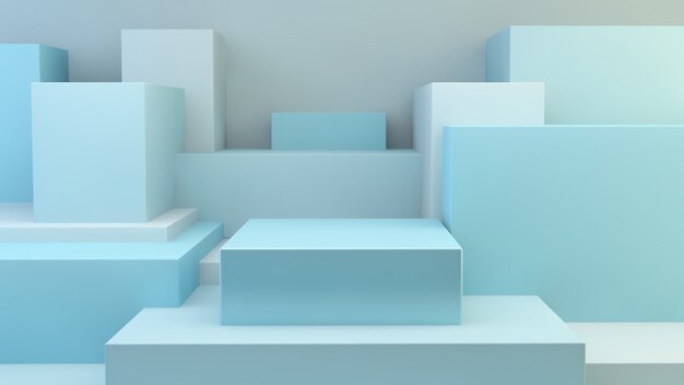 Plateforme de cubes bleus