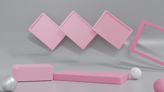 Plateformes abstraites de rendu 3D Figures géométriques dans un design minimaliste moderne Vitrine de maquette de scène pour la présentation de la vente de bannière de produit cosmétique et remise pour la promotionIllustration de rendu 3d