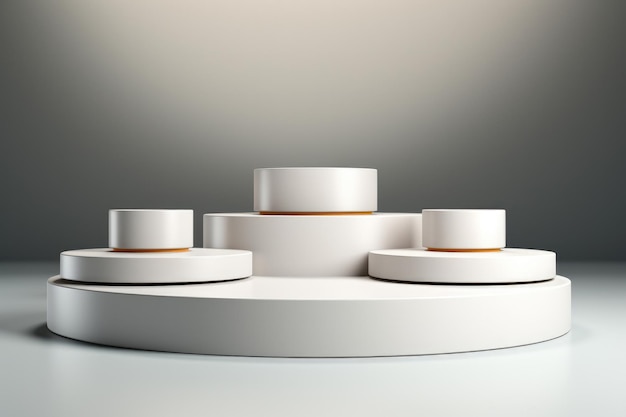 Des plates-formes pour l'exposition de produits cosmétiques dans un style minimaliste