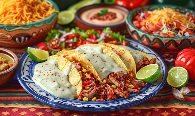 Des plats traditionnels mexicains colorés