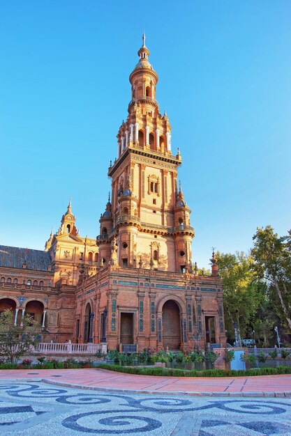 Plaza de España, ou Place d'Espagne à Séville, Andalousie, Espagne.