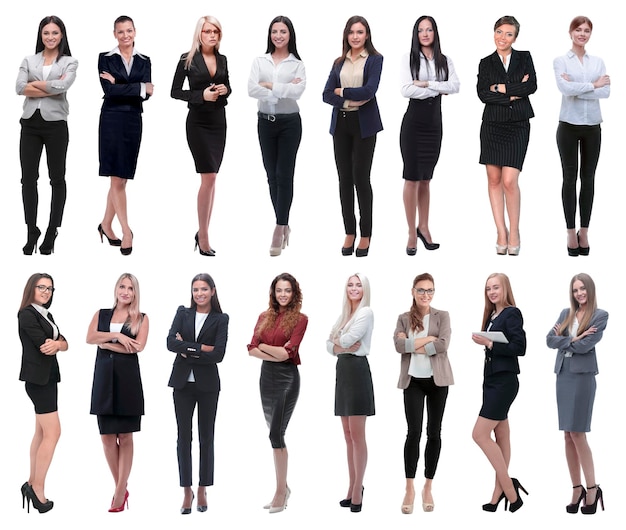 En pleine croissancecollage d'un groupe de jeunes femmes d'affaires prospères