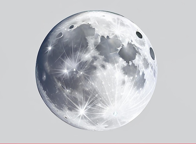 Pleine lune illustration grise vectorielle gratuite sur fond blanc