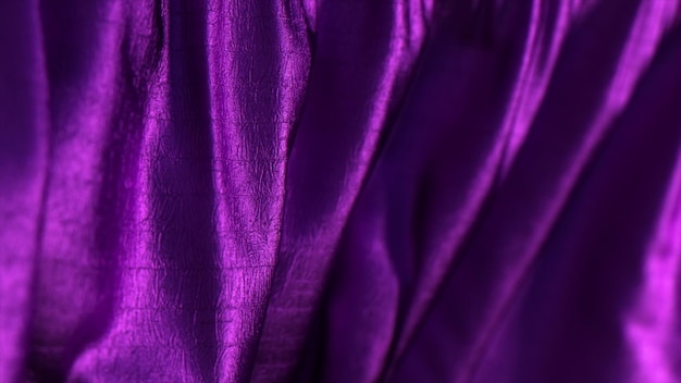 Plis de tissu violet Texture Closeup 3d illustration