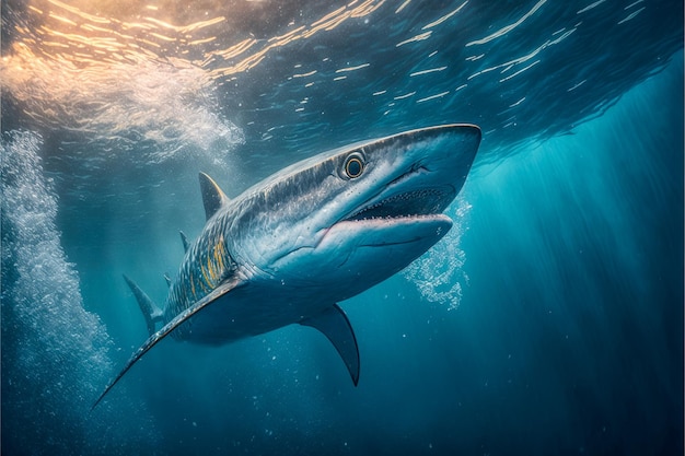 Plongée sous-marine requin maquereau AI générative