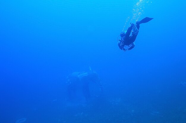 Un plongeur sous l'eau